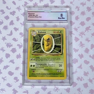 1999 Pokemon TCG Base Set Unlimited KAKUNA 33/102 CC&G 8 Near Mint - Picture 1 of 4
