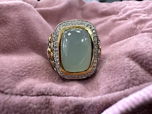 Charles Krypell 18K Gold Sterling Silver Aqua Onyx Diamond Ring-Sz.6.75 $2985.00 - Picture 1 of 6