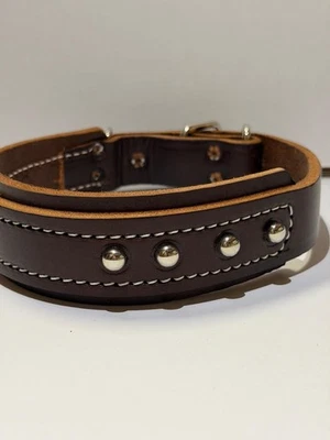 Collar de perro de cuero resistente_pequeño_1" de ancho_amish hecho a mano 19" Foto 1 de 4