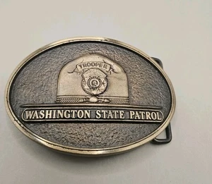 Washington State Patrol Police Troopers massive Bronze Vintage Gürtelschnalle - Bild 1 von 4