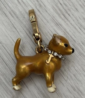 RARO Juicy Couture Chihuahua perro con collar de diamante sintético y broche de langosta con dije en J Foto 1 de 4