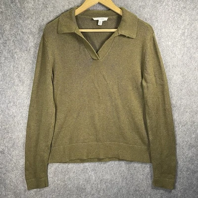 Seasalt Cornwall Barbizan Jumper Womens UK 16 Green Collared Cotton Pullover - Image 1 of 4