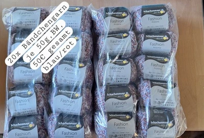 20x Bändchengarn "Arizona" - OVP - Baumwolle - blau-rot - NEU - Bild 1 von 2