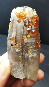 84g Lustrous Natural Spessartine Garnet Quartz Crystal Mineral Specimen Fujian - Picture 1 of 24