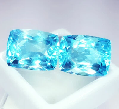 Piedras preciosas sueltas 10-12 quilates aguamarina par certificado cojín aguamarina gema W01 Foto 1 de 4