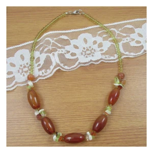 19" Carnelian Natural Stone Necklace Chunky Healing Festival Statement Yoga 136 - Picture 1 of 1