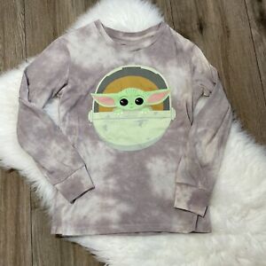 Star Wars Grogu Baby Yoda The Mandalorian Long Sleeve Tie Dye T-shirt Size M