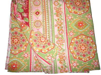 VINTAGE CANNON ROYAL FAMILY WINDSOR PARK FLORAL PINK 1972 FULL FLAT SHEET 80X92 - Image 1 of 4