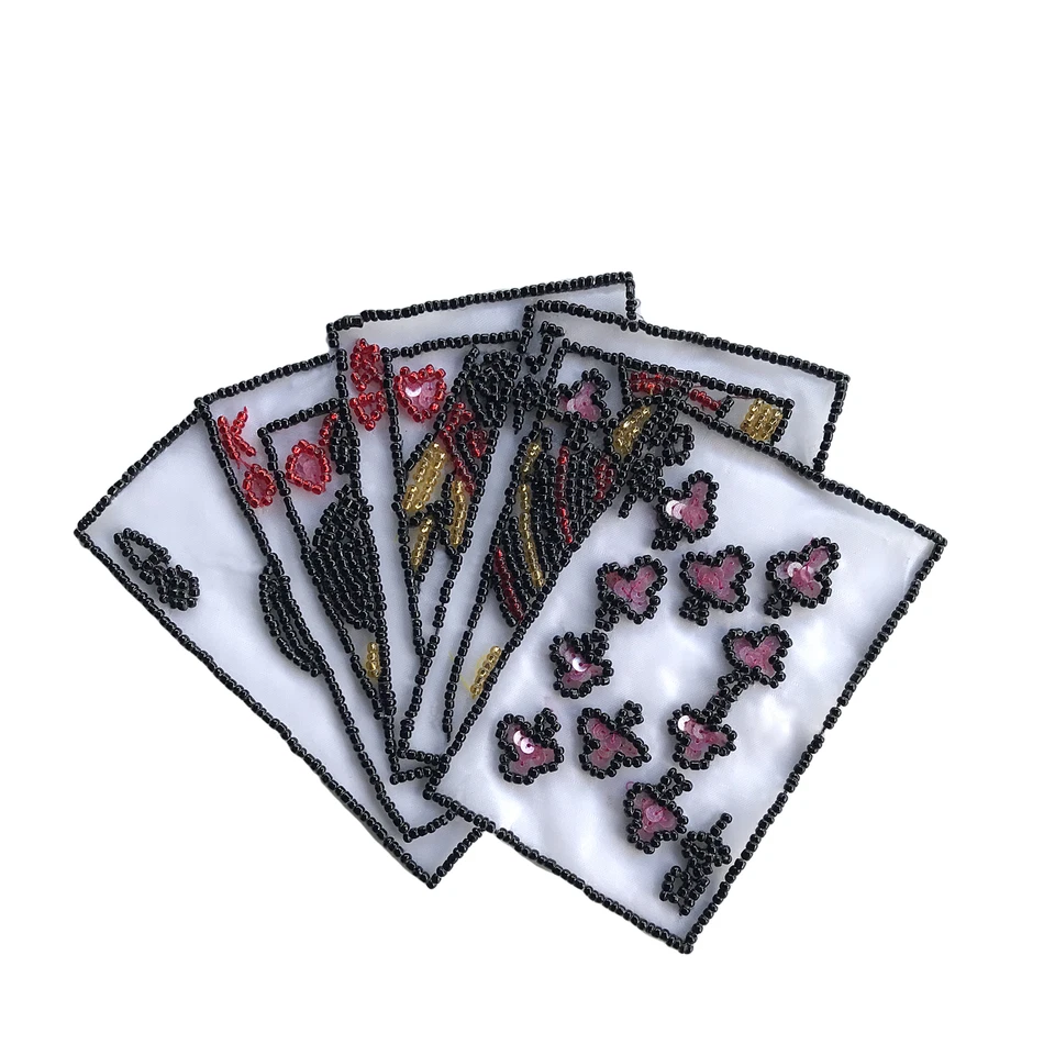 Parche con cuentas Straight Royal Flush para juegos de azar de casino cosir 7,25"x5,25"  Foto 1 de 1