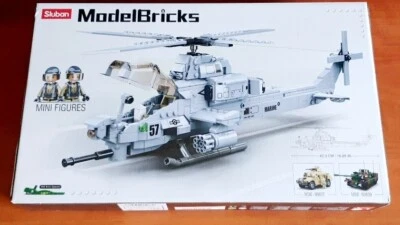 Sluban Attack Helicopter - AH1ZViper - 482 Pcs - New - Building Blocks M38-B0838 - Image 1 of 4