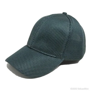 Curved Grey Mesh Adjustable Cap, 6 Panel Cap Mens Accessories - Picture 1 of 2