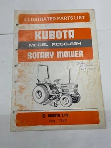 Kubota Illustrated Parts List for Rotary Mower Model RC60-82H - Picture 1 of 3