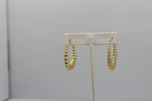 Luxury 14k Yellow Gold Hoop Earrings - Picture 1 of 4