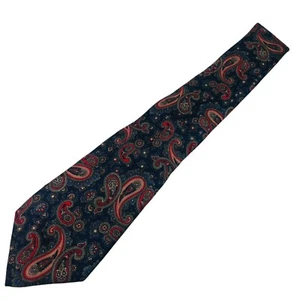 Christian Dior Monsieur Tie Italy Woven Blue & Red Paisley 100% Silk Necktie - Picture 1 of 10