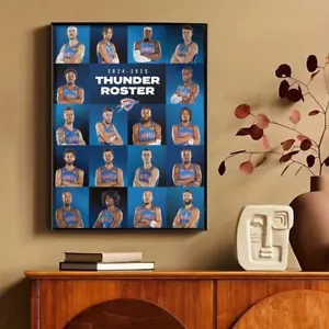 OKC Thunder Roster 2024-2025 Team Up Poster - Picture 1 of 2
