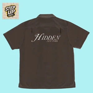 Hidden NY Camp Collar Shirt Brown XL | Authentic Short Sleeve Button Up Shirt - Picture 1 of 4