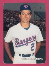 1987 Mothers Cookies # 1 Bobby Valentine -- Texas Rangers 