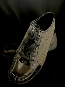 Dr Martens Herren Schwarz Lackleder Canvas Low Top Air Walk Sneaker Unikat Selten - Bild 1 von 8