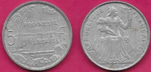 POLINESIA FRANCESA 5 FRANCOS 1975 XF 500.000 DE COLECCIÓN, CON I.E.O.M, LIBERTAD SENTADA - Imagen 1 de 1