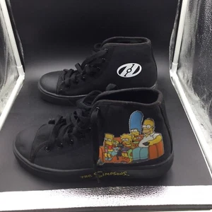 THE SIMPSONS Black Canvas HEELYS Lace Up High Top Sneaker Shoes SIZE 10 Lmtd Ed - Picture 1 of 7