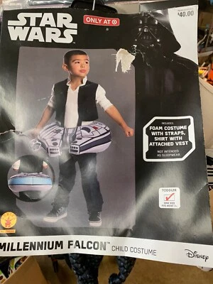 NOVO traje infantil Millennium Falcon Star Wars tamanho único OSFM Han camisa solo 3+ - Imagem 1 de 4