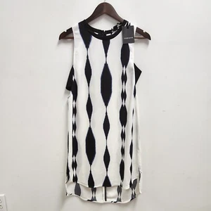 Trouve Womens Sleeveless Cutout Dress Size S Black White Western Knee Designer - Picture 1 of 10