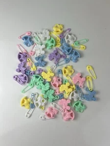 Pastel Plastic Baby Shower Cake Toppers Cupcake Favors Craft Tablescape Decor - Picture 1 of 3