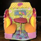 Groovy Girls Doll Cafe Rare Plush Playset Booth Table Vase Flowers Pink Orange