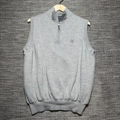 Fairway & Greene Vest Men's M Gray 1/4 Zip Pullover Baruffa Merino The Natural - Image 1 of 4