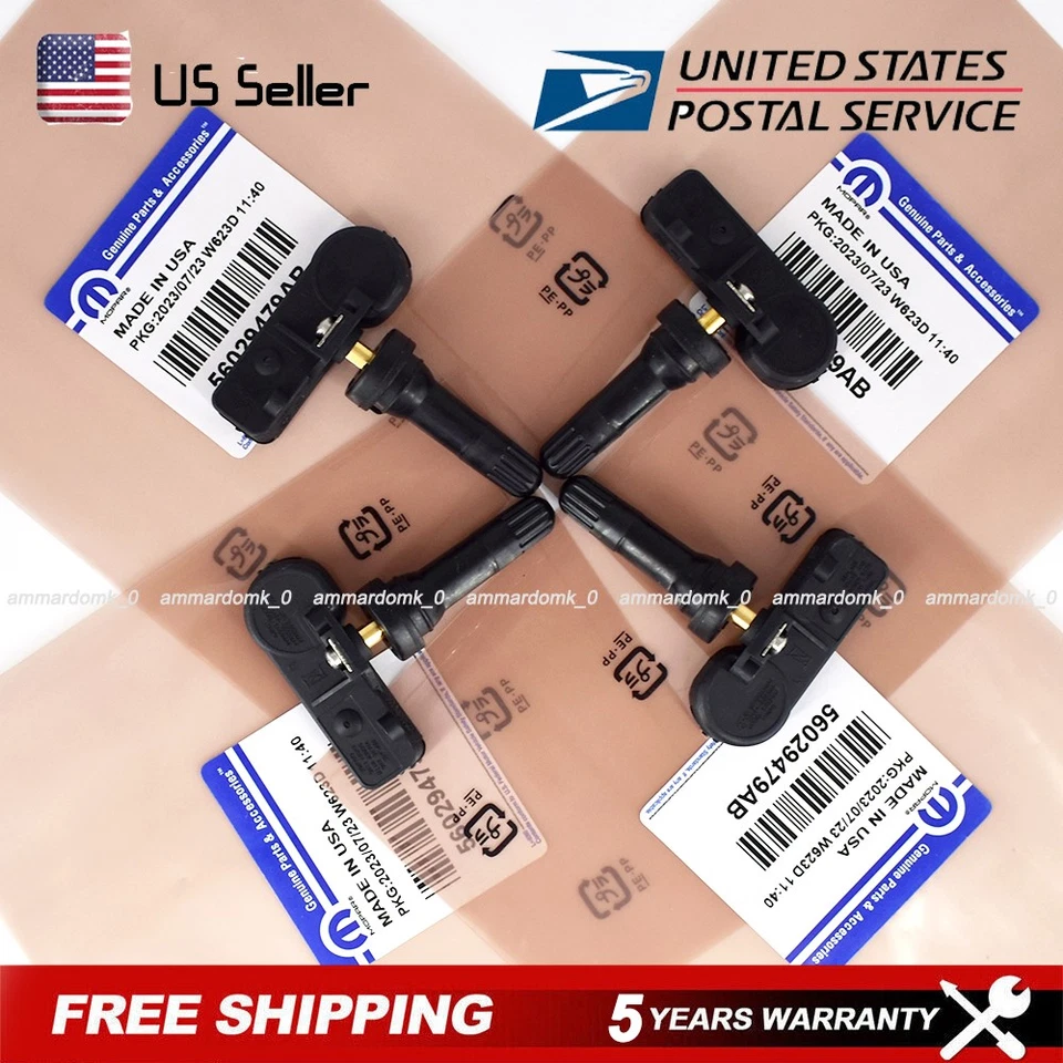4PCS OEM 56029479AB TPMS Tire Pressure Sensor For Jeep Wrangler Dodge Chrysler - Image 1 of 4