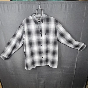 FB County Mens Long Sleeve Flannel Black Whte And Grey Shirt Size XL - Picture 1 of 9