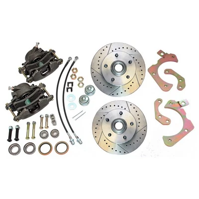 1955-58 Chevrolet Bel Air Disc Brake Wheel Kit Drilled and Slotted Rotors SS - Image 1 of 4