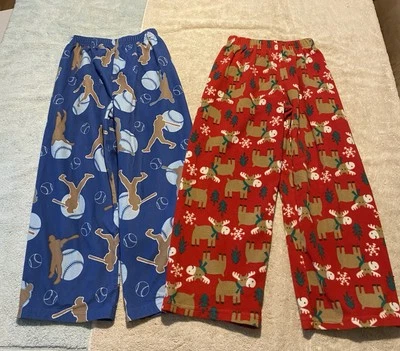 Pantalones de pijama para niños jóvenes talla 6 Oshkosh and Carters Navidad vacaciones béisbol Foto 1 de 4