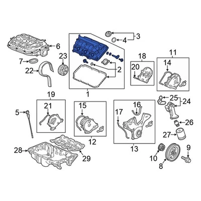 For Honda Pilot 2016-2022 Honda 123205J6A00 Rear Engine Valve Cover - Изображение 1 из 4