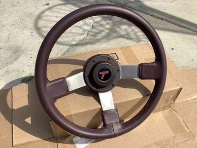 1984-1987 Buick Regal T-Type Turbo Steering Wheel Dark Claret Burgundy Leather - Image 1 of 4