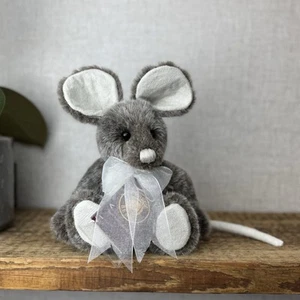 Charlie Bear Yarg Maus - Kleine Maus Charlie Bear 5-fach verbunden mit Schleife & Etikett - Bild 1 von 12