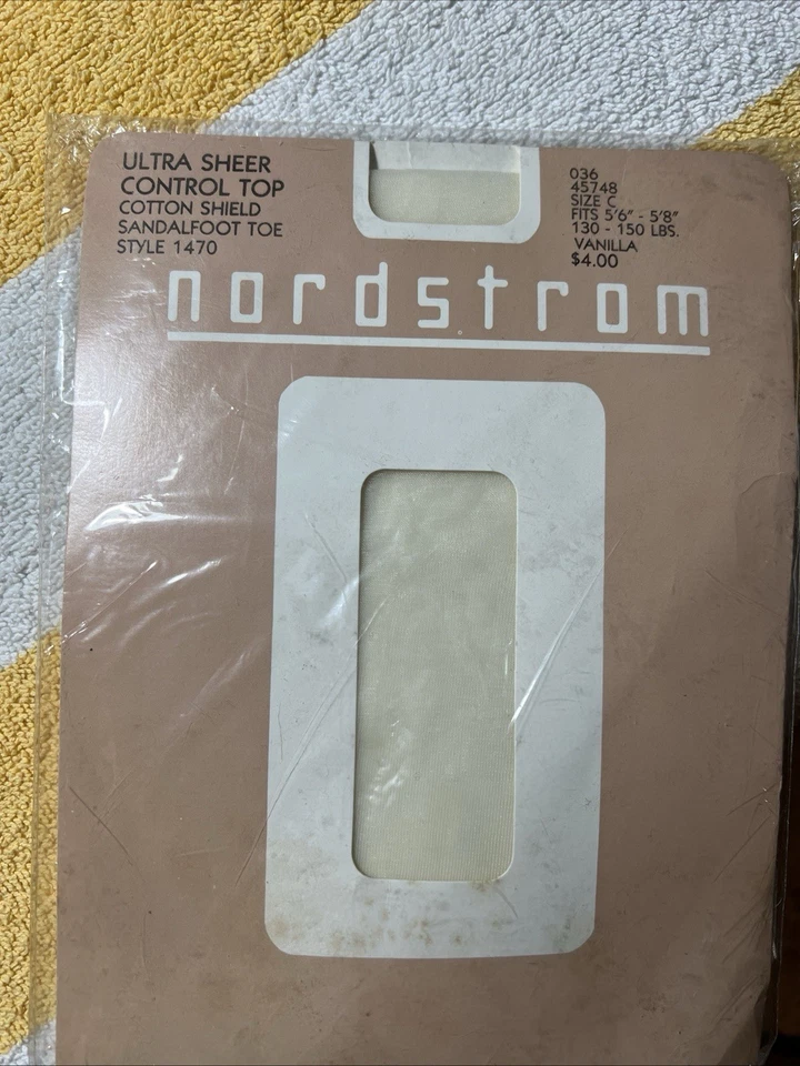 Vintage Nordstrom Ultra Sheer  Control Top Pantyhose Peaches N' Cream Size C - Image 1 of 4