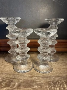 Vintage 3 & 4 Ring IITTALA Festivo Candleholder Timo Sarpaneva 5.75” & 7” Lot - Picture 1 of 19