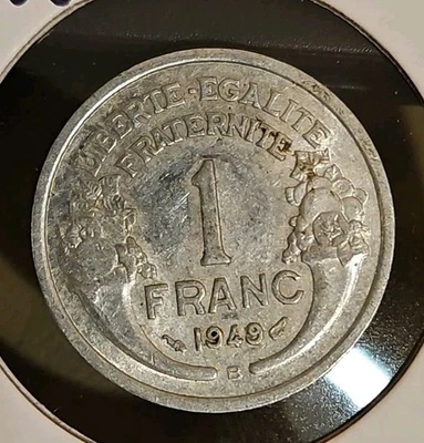 1949 B France 1 Franc - Image 1 of 2