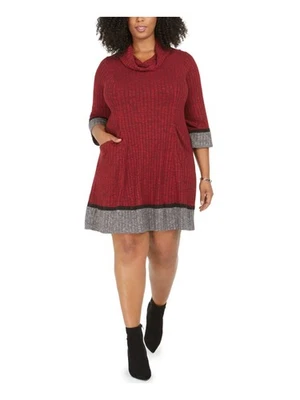 ROBBIE BEE Womens Knit  3/4 Sleeve Sweater Dress - Image 1 of 3