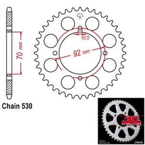 JT Sprocket Steel Rear 530 Pitch 45 Tooth Kawasaki KZ 400S Special (1975-1977) - Picture 1 of 2