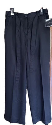 Pantalón ROBERT RODRIGUEZ Negro Tejido Tiro Alto Pierna Ancha - Talla 4 Foto 1 de 4