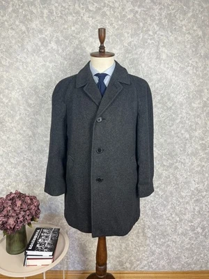 Mens Aquascutum Charcoal Raglan Shoulder Double Faced Wool Coat Overcoat 40 - Image 1 of 4