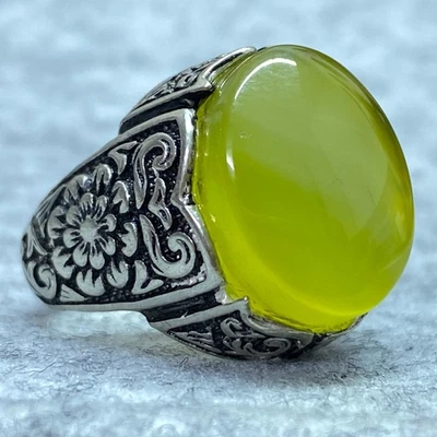 Joyería vintage de Oriente Medio plata esterlina natural yemení sharaf ágata aqeeq Foto 1 de 4