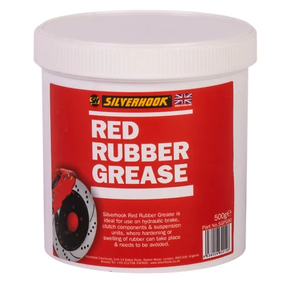 Silverhook Red Rubber Grease 500g Hydraulic Brakes Clutch & Suspension - Image 1 of 2