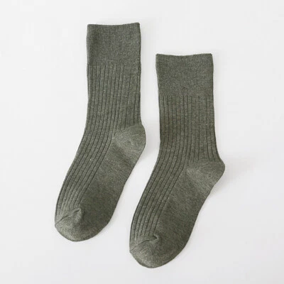 5 pares de calcetines tubo transpirables de algodón color liso para mujer de invierno Foto 1 de 4