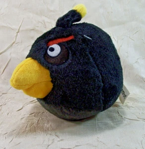 Black Bird Angry Birds Plush Stuffed Animal 4" NO Sound Commonwealth 2010 - Picture 1 of 6