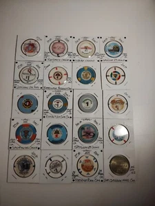 Lot 20 Casino Gaming Tokens Mix Of Metal & Plastic Mostly Las Vegas Some Rare - Picture 1 of 8