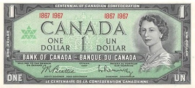 Canada Centennial Commemorative  $1  1867-1967 Que II  Uncirculated Banknote G38 - Image 1 of 3