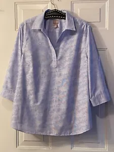 Neu Chicos Gr. 3 (XL) Popover Tunika 3/4 Arm blau/weiß gestreift/Palmen Baumwolle - Bild 1 von 10